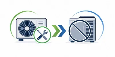 HVAC repair tools shown before equipment replacement.