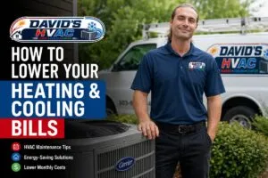 David’s HVAC technician sharing ways to lower heating and cooling bills