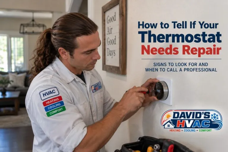 David’s HVAC technician repairing a Nest thermostat